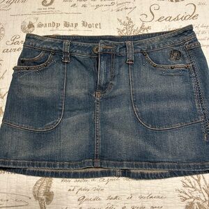 Harley-Davidson Blue Denim Mini Skirt